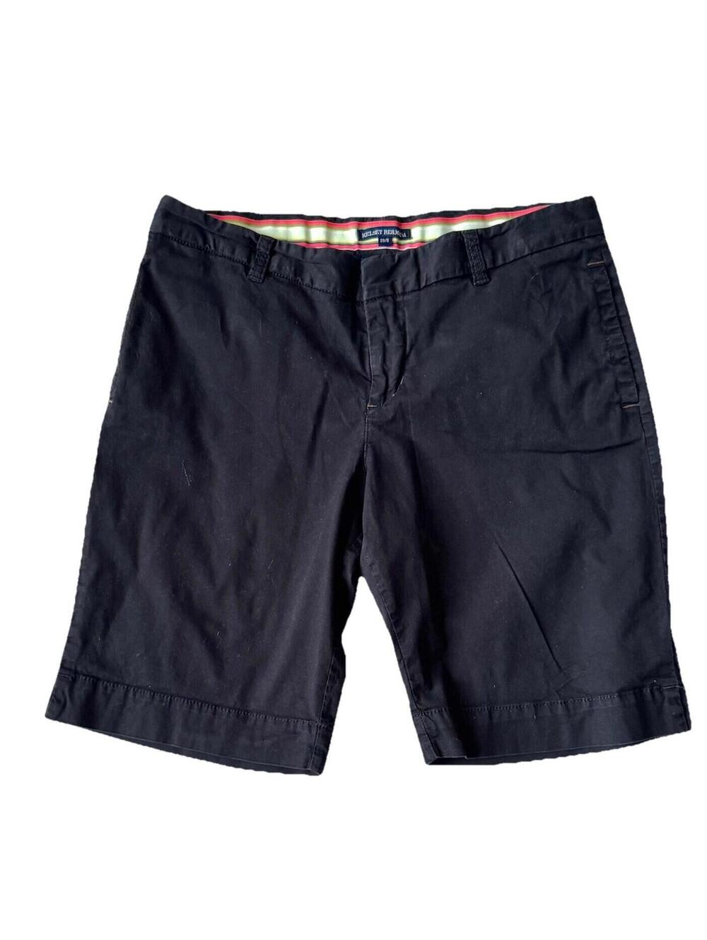 Polo Jeans Co Shorts Womens 29/ 8 Black Kelsey Bermuda Pockets Stretch Y2K